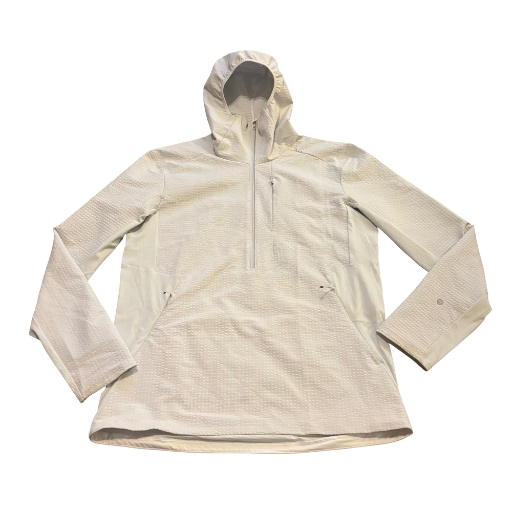 Lululemon Mens Cold Terrain Jacket Light Grey Textured Pullover Size L